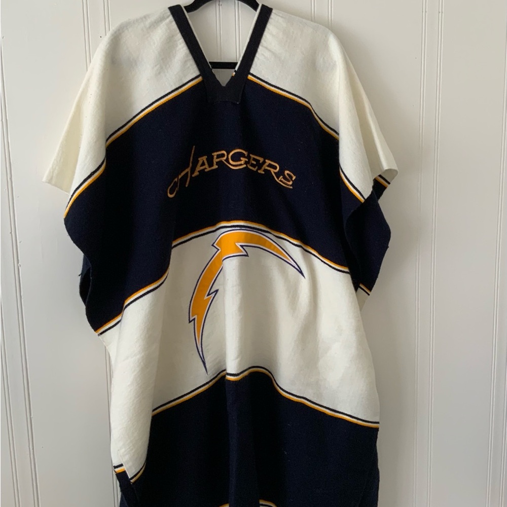 NFL Chargers Navy and White Poncho